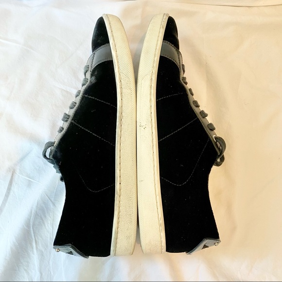 Saint Laurent Velvet & Leather Sneakers - Picture 7 of 13